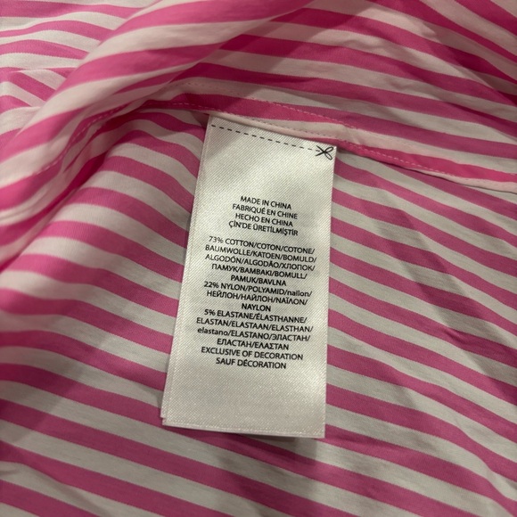 Polo Ralph Lauren Pink White Striped Button Down Shirt Women’s 2 Slim Fit - Picture 5 of 6